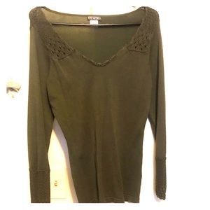 Venus v neck forest green sweater